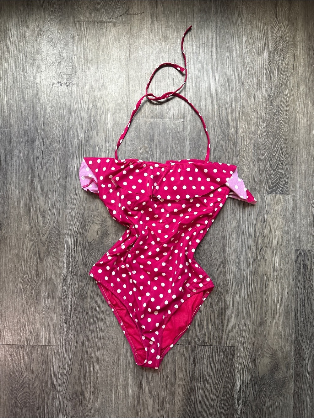 Pink Polka Dot One-Piece Swimsuit
